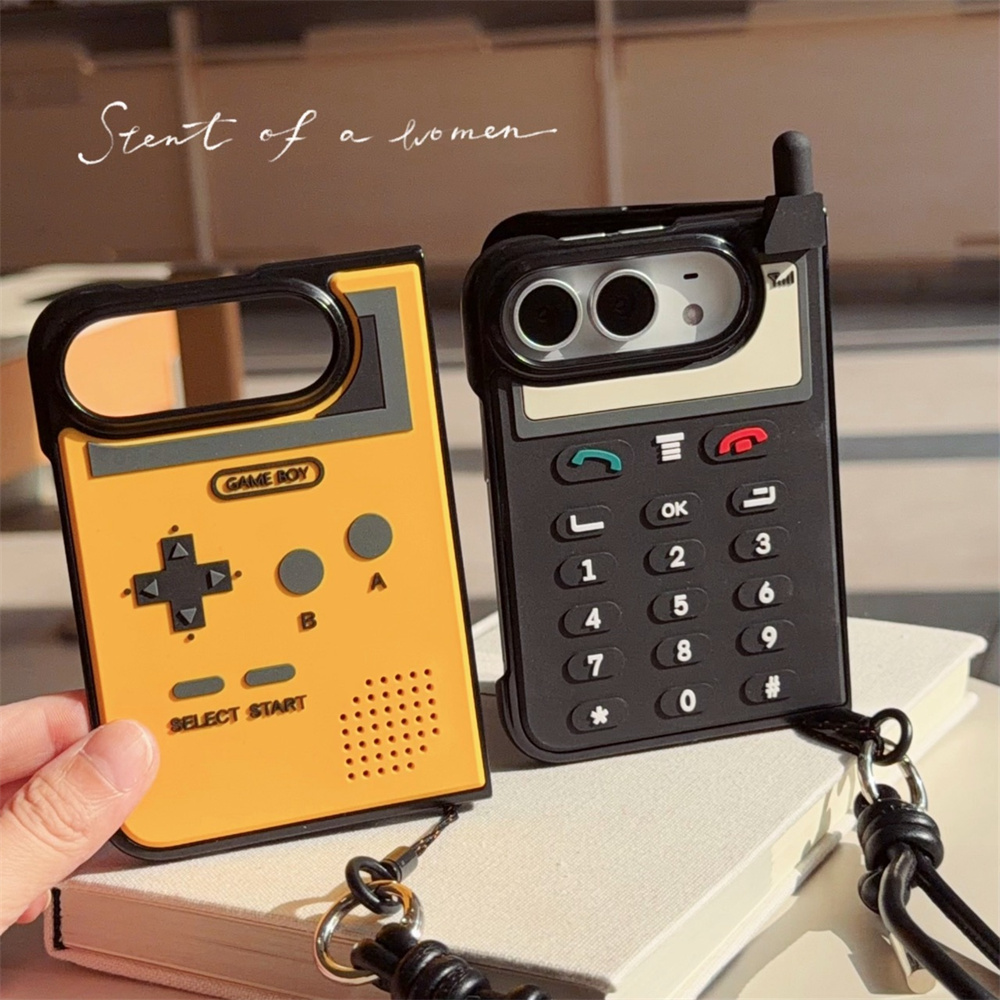 Cute Cartoon Wrist Strap Silicone Case - Coque de téléphone simple avec dragonne
