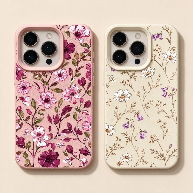 Vintage Floral Pattern Soft Case - Coque de téléphone souple à motif